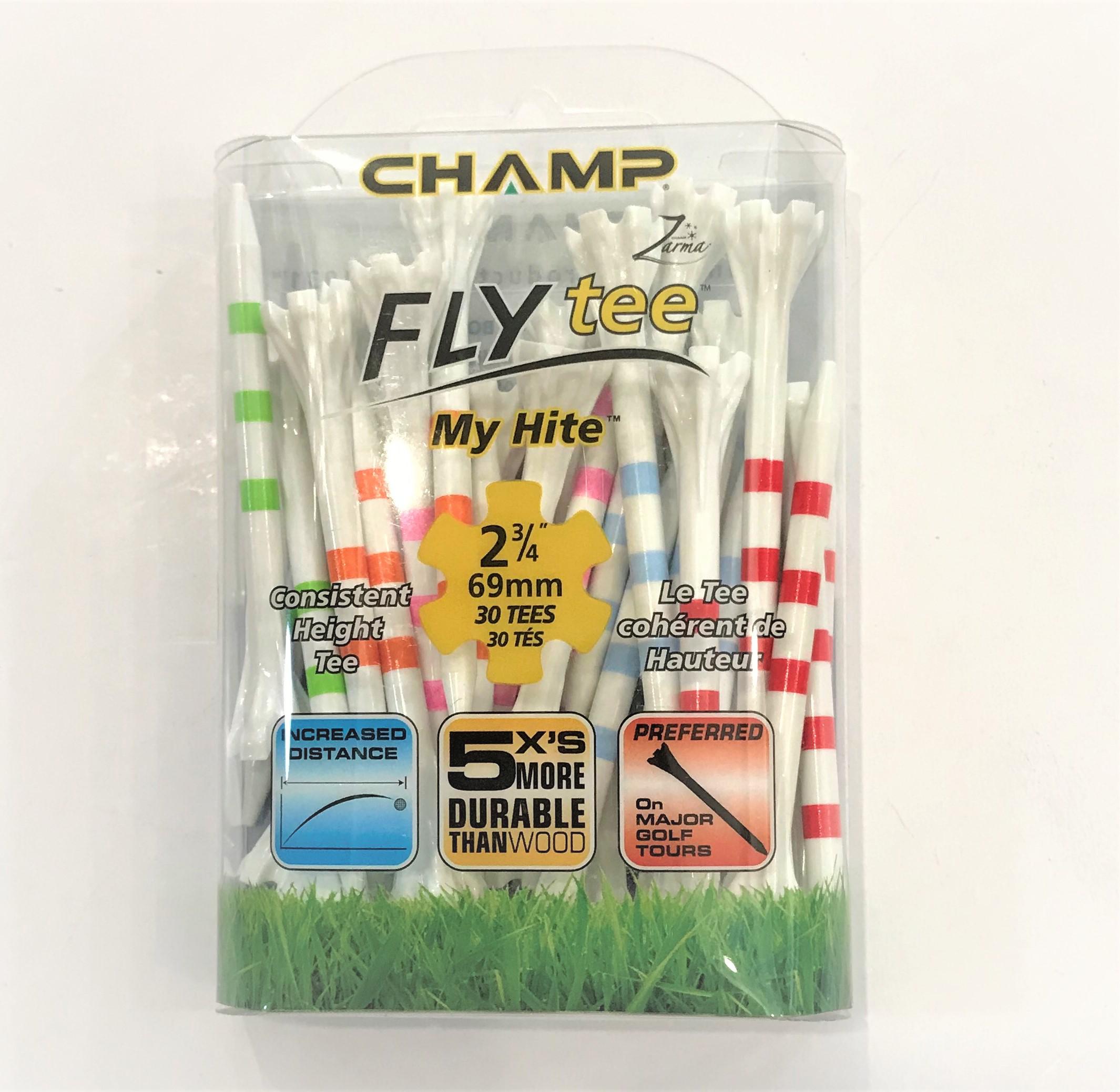Champ Fly Tee Golf My Hite 2-3/4" 30P Pack, Mixed Colors
