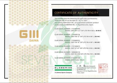 Bộ gậy golf cao cấp fullset Daiwa_GIII 7 HR 3 sao
