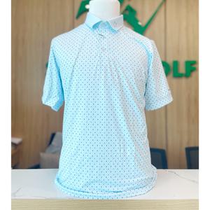 Áo golf nam ngắn tay Handee AM0116 Trắng in tròn Navy