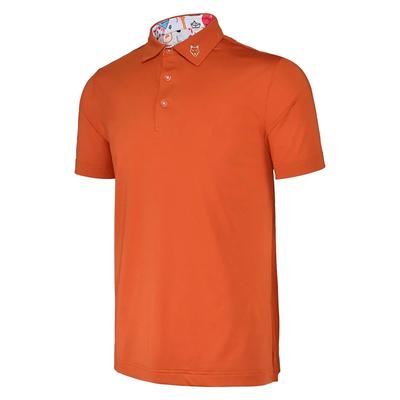 Áo golf nam ngắn tay Handee HD AM07 Orange đắp đô họa tiết