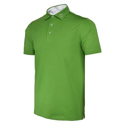 Áo golf nam ngắn tay Handee HD màu xanh lá đắp đô họa tiết AW03