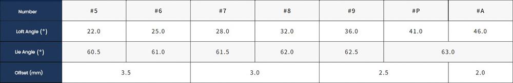 Thông Số Kỹ Thuật Bộ Gậy Sắt Honma Tour World 767 Hx