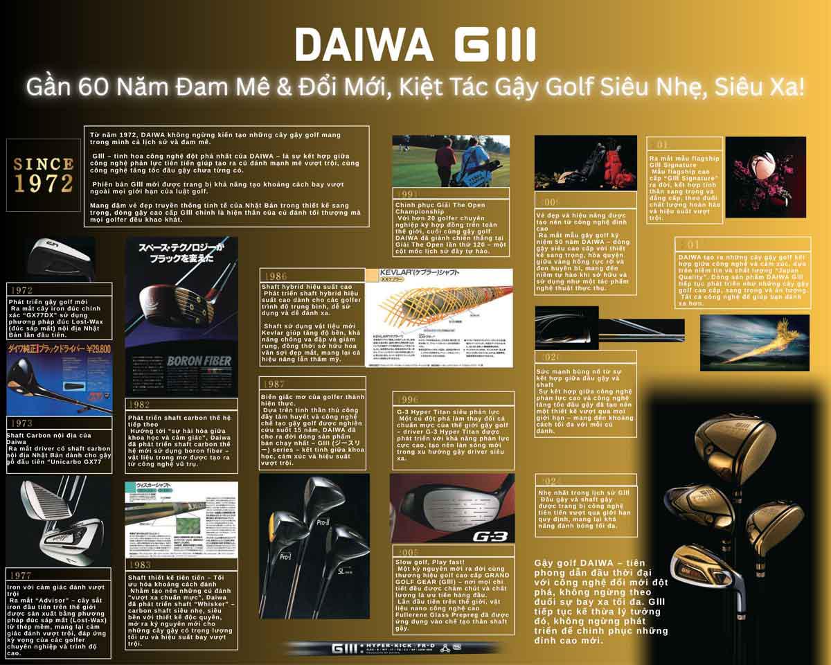 DAIWA GⅢ – Gần 60 Năm Đam Mê & Đổi Mới, Kiệt Tác Gậy Golf Siêu Nhẹ, Siêu Xa!