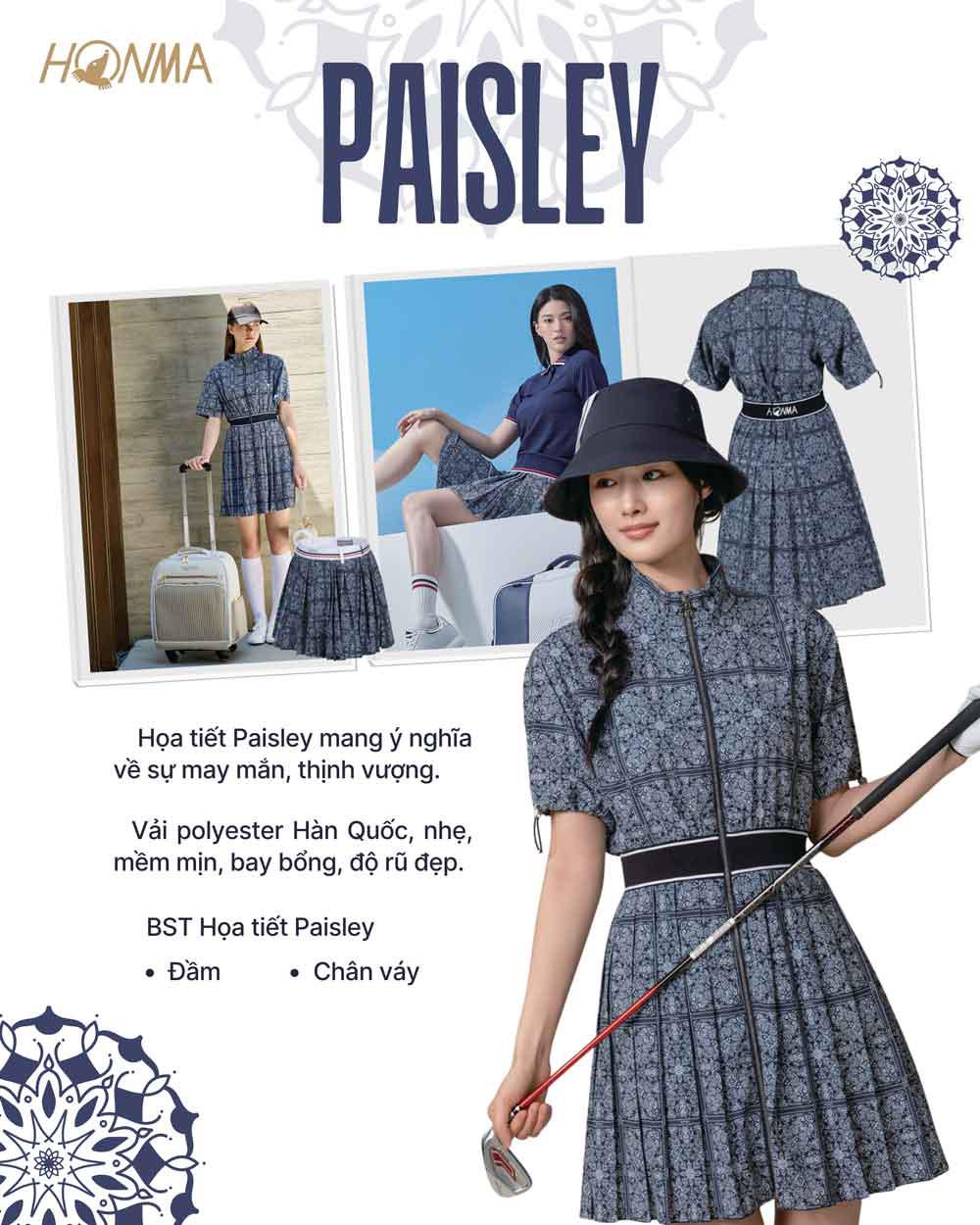 Honma Golf -  Bst Họa Tiết Paisley - Tinh tế trong từng chuyển động