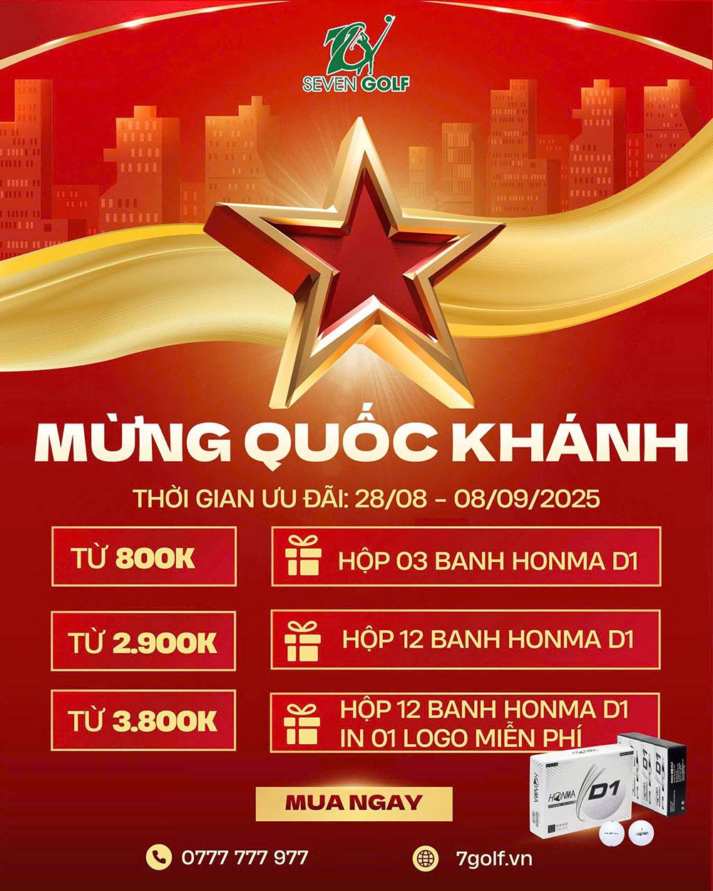 Mừng Quốc Khánh 2/9 – Ưu Đãi Golf Đỉnh Cao Tại 7Golf