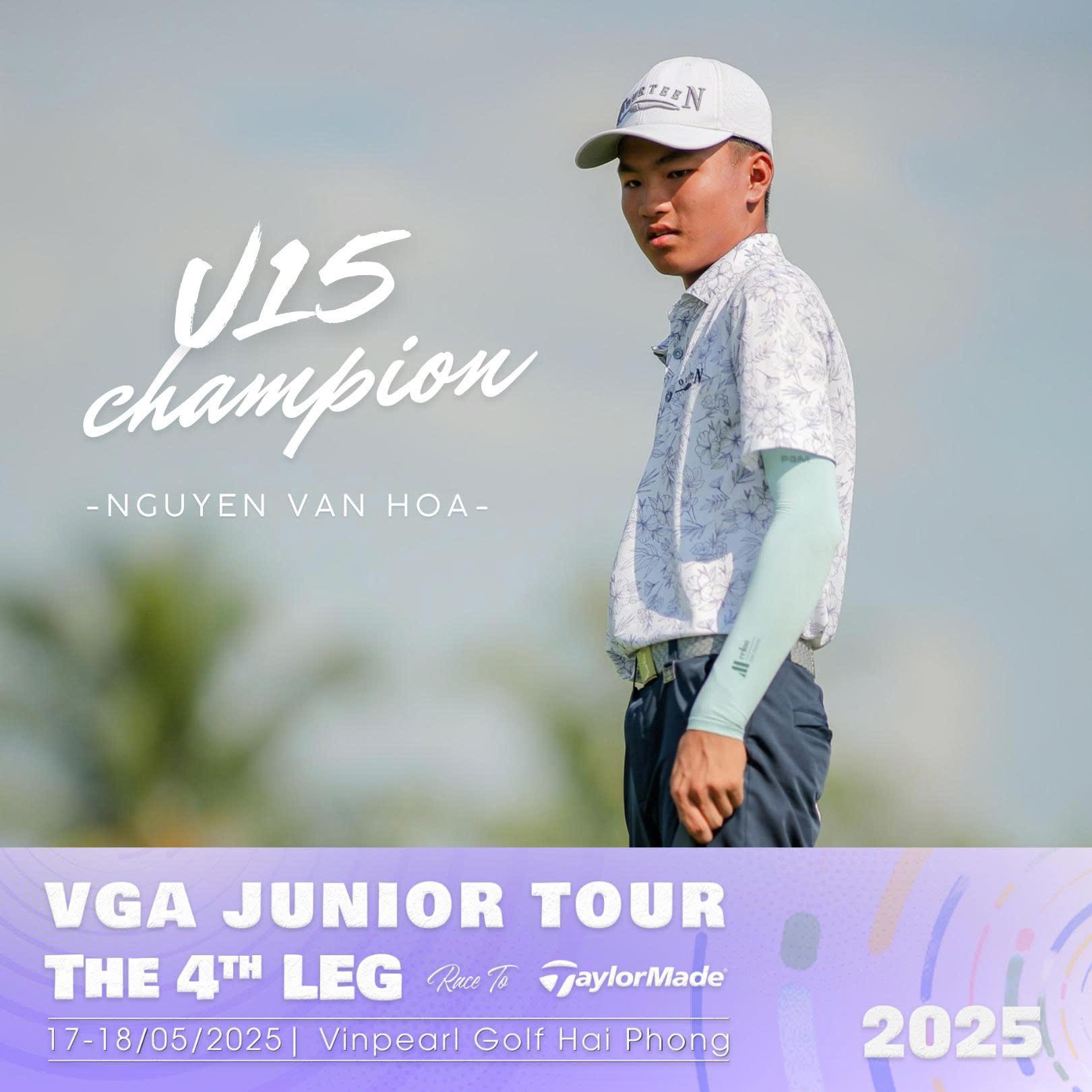 Golfer trẻ Nguyễn Văn Hòa giành vị trí thứ nhất bảng U15 nam tại VGA Junior Tour 2024